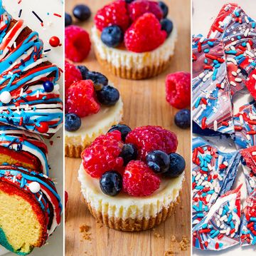 3 image for red, white, blue desserts