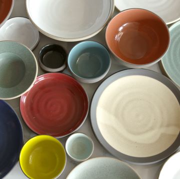 dishware, plate, bowl, tableware, yellow, orange, cup, platter, ceramic, plastic,