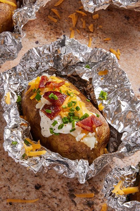 grilled baked potatoes