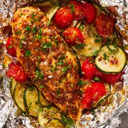 honey mustard chicken and vegetable foil packets