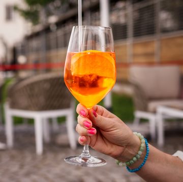 spritz veneziano alcohol cocktail drink in outdoor pub